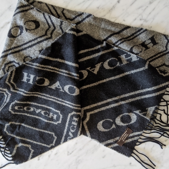 Coach Black and Grey Scarf - Reversible - Picture 2 of 3